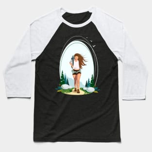 Hiking girl Baseball T-Shirt